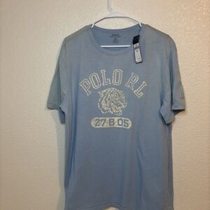 Polo Ralph Lauren XL Light Blue Tiger T-shirt, RN#41381, 100% Cotton